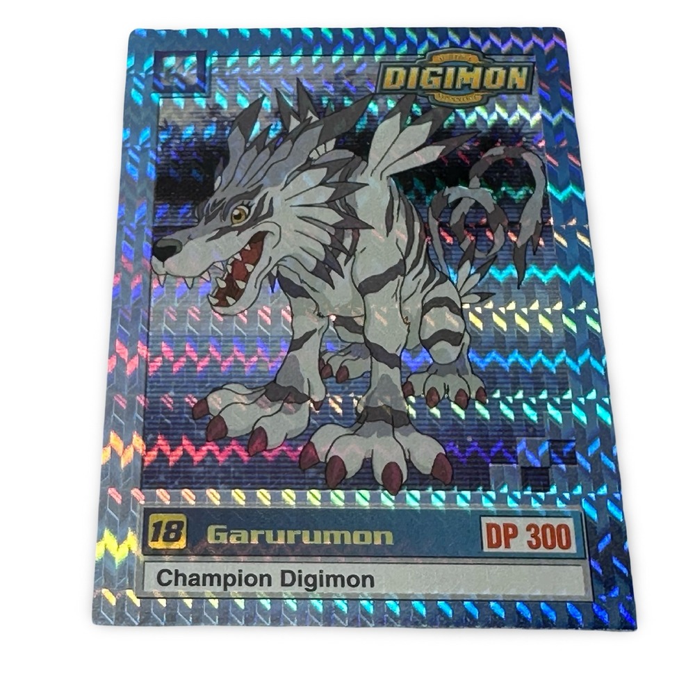 1999 Upper Deck Digimon Garurumon #18 Prism Holo Foil Champion Card 20 of 34